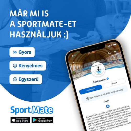 A SportMate alkalmazás GekkoSwim profilja